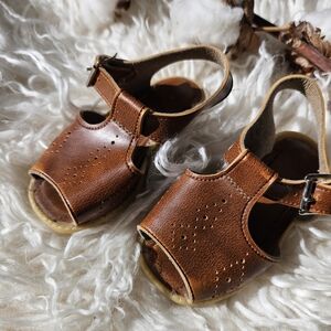 Brown Leather Kids Sandals